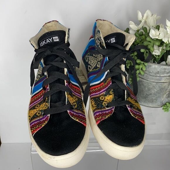 Iskay Woven High Top Inca Tapestry Sneakers Eco-Friendly Men's 8 - Picture 4 of 13